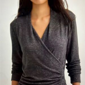 LOFT Charcoal Heather Knit Top